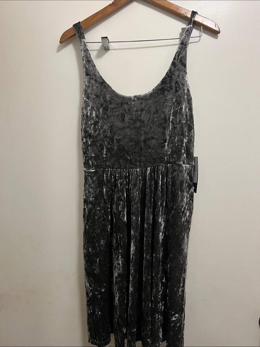 Volcom Marble Charcoal Velvet Midi Dress